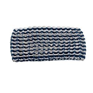 Escama Studio Can Tab Mini Clutch Blue Silver 8” L x 4”H x 1” D Zip Top